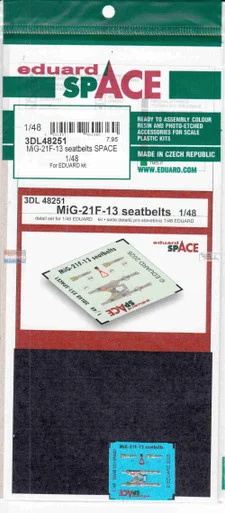 EDU3DL48251 1:48 Eduard SPACE - MiG-21F-13 Fishbed Seatbelts (EDU kit)