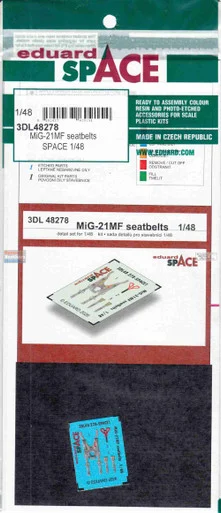 EDU3DL48278 1:48 Eduard SPACE - MiG-21MF Fishbed Seatbelts (EDU kit)