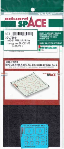 EDU3DL72091 1:72 Eduard SPACE - MiG-21PFM/MF/R/bis Fishbed Canopy Seal (EDU kit)