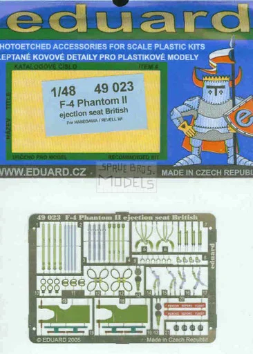 EDU49023 1:48 Eduard Color PE - F-4 Phantom II British Ejection Seat Detail Set #49023