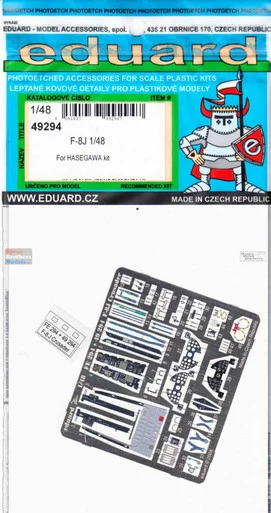 EDU49294 1:48 Eduard Color PE - F-8J Crusader Detail Set (HAS kit)