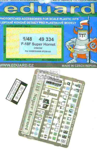 EDU49334 1:48 Eduard Color PE - F-18F F/A-18F Super Hornet Interior Set (HAS kit) #49334