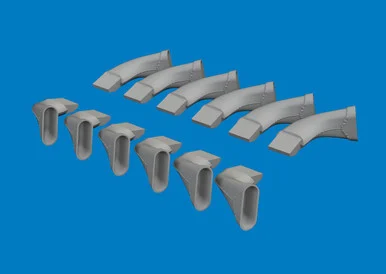 1/24 Eduard Spitfire Mk.VIII exhaust fishtail PRINT Brassin for AIRFIX