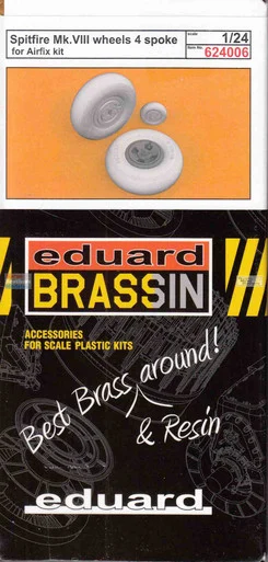 EDU624006 1:24 Eduard Brassin Spitfire Mk.VIII Wheels 4-Spoke (AFX kit)