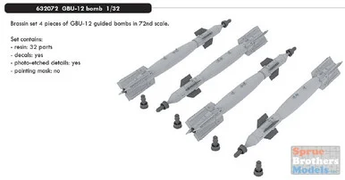 EDU632072 1:32 Eduard Brassin GBU-12 Paveway II Bomb Set