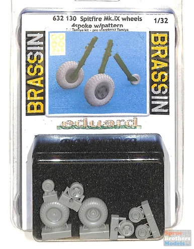 EDU632130 1:32 Eduard Brassin Spitfire Mk.IX Wheels 4-spoke with Pattern (TAM kit)