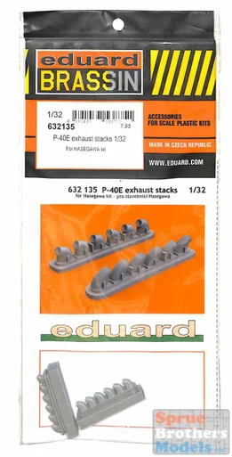 EDU632135 1:32 Eduard Brassin P-40E Warhawk Exhaust Stacks (HAS kit)