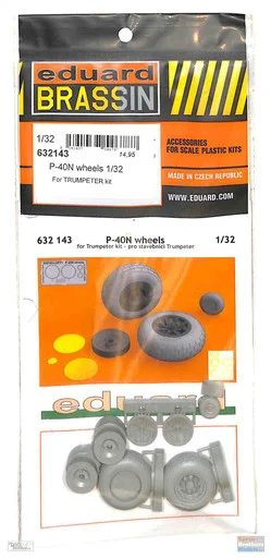 EDU632143 1:32 Eduard Brassin P-40N Warhawk Wheels Set (TRP kit)