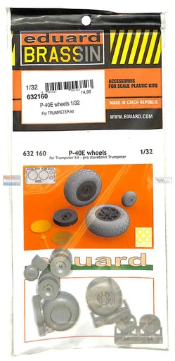 EDU632160 1:32 Eduard Brassin P-40E Warhawk Wheels Set (TRP kit)