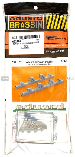 EDU632182 1:32 Eduard Brassin Print - Yak-9T Exhaust Stacks (ICM kit)