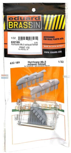 EDU632189 1:32 Eduard Brassin PRINT Hurricane Mk.II Exhaust Fishtail (REV kit)
