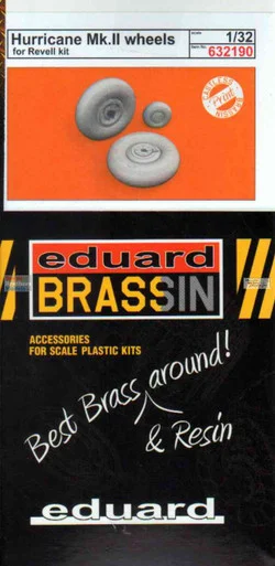 EDU632190 1:32 Eduard Brassin PRINT Hurricane Mk.II Wheels (REV kit)