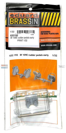 EDU632192 1:32 Eduard Brassin PRINT Bf109E Early Rudder Pedals