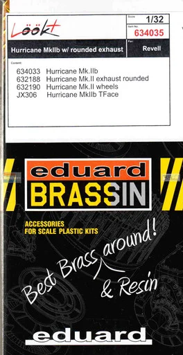 EDU634035 1:32 Eduard Look Plus - Hurricane Mk.IIb with Rounded Exhausts Detail Set (REV kit)