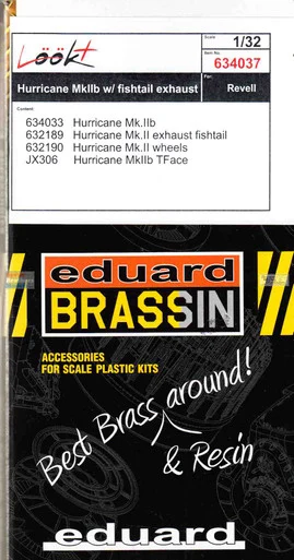 EDU634037 1:32 Eduard Look Plus - Hurricane Mk.IIb with Fishtail Exhausts Detail Set (REV kit)