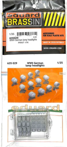 EDU635029 1:35 Eduard Brassin PRINT WW2 German Lamp Headlights