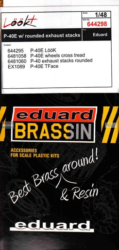 EDU644298 1:48 Eduard LookPlus - P-40E Warhawk with Rounded Exhaust Stacks Detail Set (EDU kit)