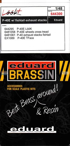 EDU644300 1:48 Eduard LookPlus - P-40E Warhawk with Fishtail Exhaust Stacks Detail Set (EDU kit)