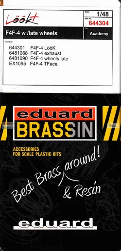 EDU644304 1:48 Eduard LookPlus - F4F-4 Wildcat with Late Wheels Detail Set (EDU kit)