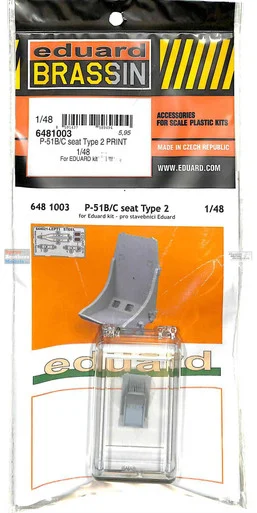 EDU6481003 1:48 Eduard Brassin Print - P-51B P-51C Mustang Seat Type 2 (EDU kit)