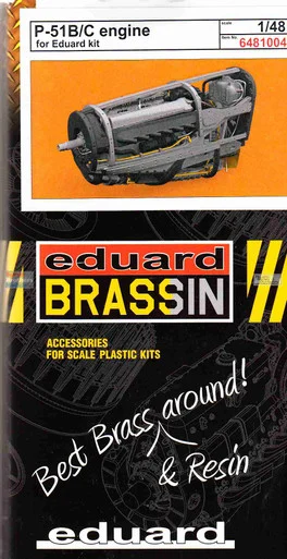 EDU6481004 1:48 Eduard Brassin - P-51B P-51C Mustang Engine (EDU kit)