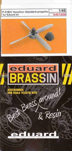 EDU6481006 1:48 Eduard Brassin Print - P-51B P-51C Mustang Hamilton Standard Propeller (EDU kit)