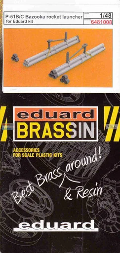 EDU6481008 1:48 Eduard Brassin - P-51B P-51C Mustang Bazooka Rocket Launcher (EDU kit)