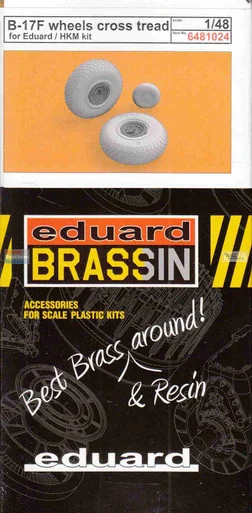 EDU6481024 1:48 Eduard Brassin B-17F Flying Fortress Wheels Cross Tread (EDU kit)