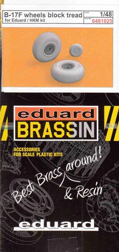 EDU6481025 1:48 Eduard Brassin B-17F Flying Fortress Wheels Block Tread (EDU kit)