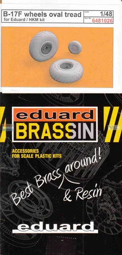 EDU6481026 1:48 Eduard Brassin B-17F Flying Fortress Wheels Oval Tread (EDU kit)