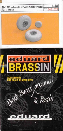 EDU6481027 1:48 Eduard Brassin B-17F Flying Fortress Wheels Rhomboid Tread (EDU kit)