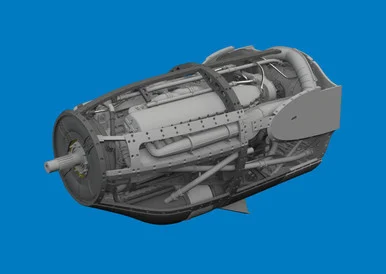 1/48 Eduard P-38F/G right engine PRINT Brassin for TAMIYA