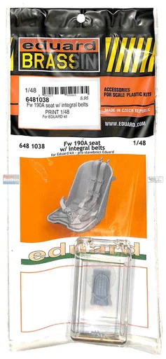 EDU6481038 1:48 Eduard Brassin Print - Fw190A Seat with Belts (EDU kit)