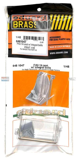 EDU6481047 1:48 Eduard Brassin Print - F4U-1A Corsair Seat with Belts (MGF kit)