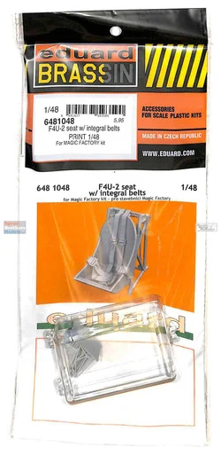 EDU6481048 1:48 Eduard Brassin Print - F4U-2 Corsair Seat with Belts (MGF kit)