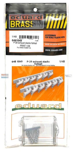 EDU6481049 1:48 Eduard Brassin - P-39 Airacobra Exhaust Stacks Fishtail (ARM kit)