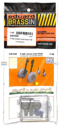 EDU6481058 1:48 Eduard Brassin - P-40E Warhawk Wheels with Cross Tread (EDU kit)