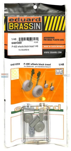 EDU6481059 1:48 Eduard Brassin - P-40E Warhawk Wheel Block Tread (EDU kit)
