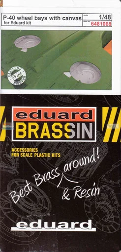EDU6481068 1:48 Eduard Brassin - P-40E Warhawk Wheel Wells with Canvas (EDU kit)
