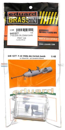 EDU6481077 1:48 Eduard Brassin - P-40 Warhawk 250lb Mk.2 British Bomb (EDU kit)