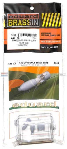 EDU6481081 1:48 Eduard Brassin - P-40 Warhawk 250lb Mk.1 British Bomb (EDU kit)