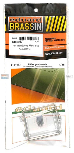 EDU6481092 1:48 Eduard Brassin - F4F-4 Wildcat Gun Barrels (ACA kit)