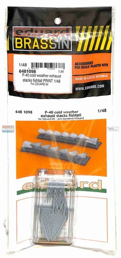 EDU6481098 1:48 Eduard Brassin - P-40E Warhawk Cold Weather Exhaust Stacks Fishtail (EDU kit)