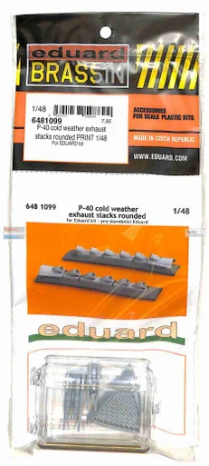 EDU6481099 1:48 Eduard Brassin - P-40E Warhawk Cold Weather Exhaust Stacks Rounded (EDU kit)