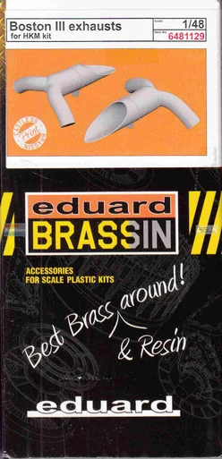 EDU6481129 1:48 Eduard Brassin Boston III (A-20 Havoc) Exhausts (HKM kit)