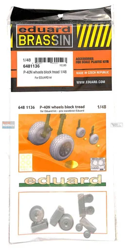 EDU6481136 1:48 Eduard Brassin - P-40N Warhawk Wheels Block Tread (EDU kit)