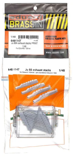 EDU6481147 1:48 Eduard Brassin - Ju88A-4 Exhaust Stacks (EDU/ICM kit)