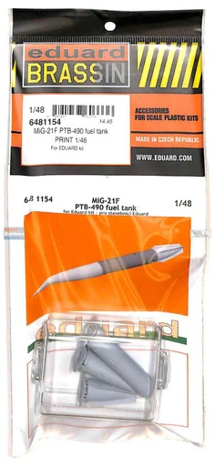 EDU6481154 1:48 Eduard Brassin - MiG-21F Fishbed PTB-490 Fuel Tank (EDU kit)