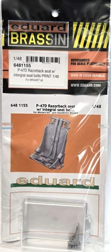 EDU6481155 1:48 Eduard Brassin - P-47D Thunderbolt Razorback Seat with Integral Seatbelts (MIA kit)