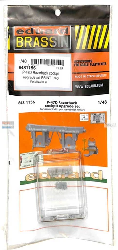 EDU6481156 1:48 Eduard Brassin - P-47D Thunderbolt Razorback Cockpit Upgrade Set (MIA kit)